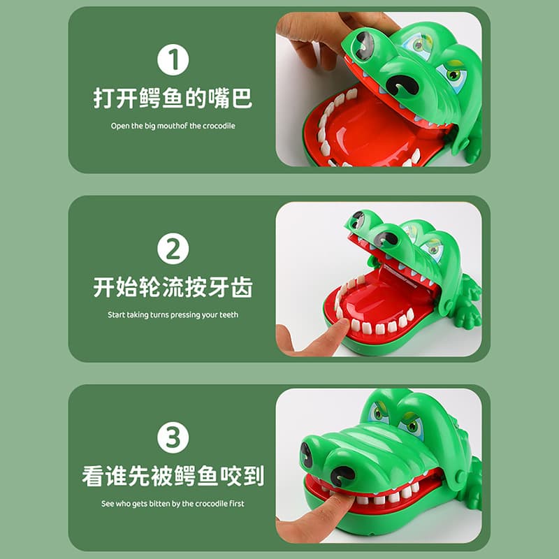 Brinquedo grande, peixes infantis, crocodilo, morde o dedo, jogos em família - imagem 4