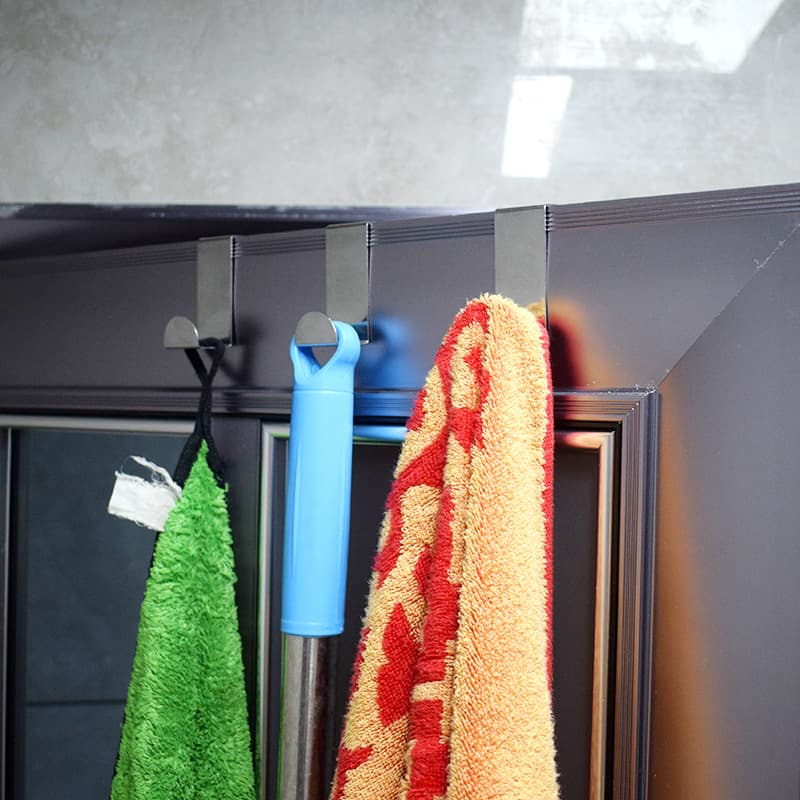 Gancho em forma de Z de aço inoxidável atrás da porta, gancho plano para mesa de escritório, sem pregos, guarda-roupa, porta traseira, tipo gancho sem punção - imagem 4