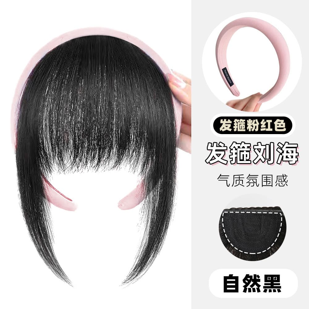 Peruca mini franja ar franja falsa franja feminina realista franja peruca peça franja fina peruca - imagem 30