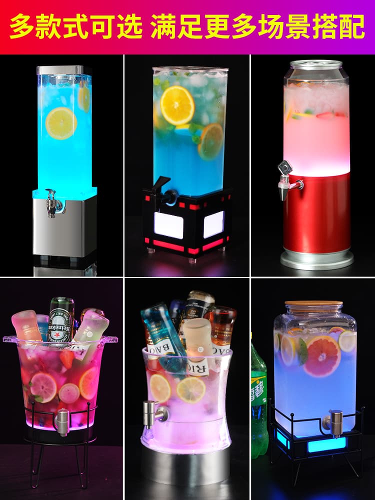 Bar de canhão de vinho, barril de cerveja comercial com torneira, bar transparente, pote de bebidas, barril de coca-cola, celebridade da internet, recipiente de chope, canhão de vinho luminoso - imagem 3