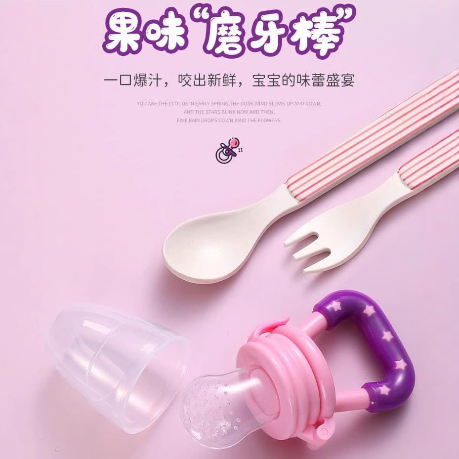 Saco de malha infantil de silicone em borracha para frutas e legumes, chupeta para alimentação complementar para mãe e bebê, talheres - imagem 4