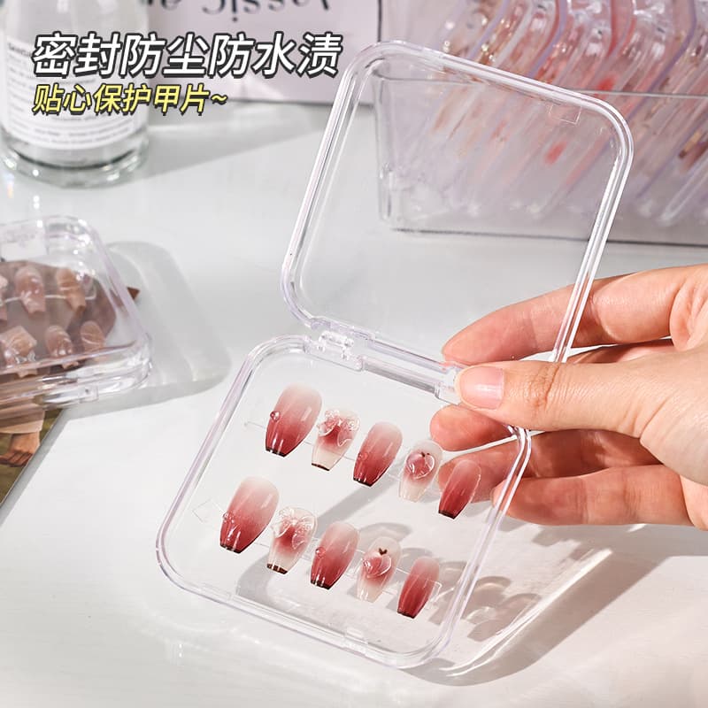 Adesivos para unhas, caixa de armazenamento, sistema de armazenamento transparente para manicure artesanal, suporte de mesa, produto pronto - imagem 4