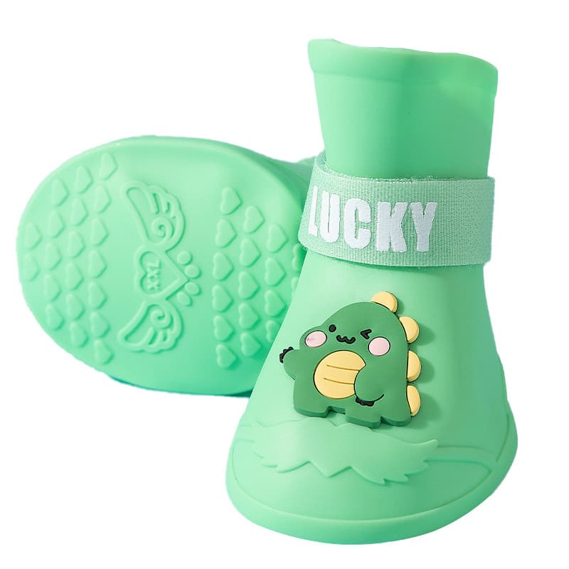Botas de chuva de silicone para cães grandes, golden retriever, desenhos animados, para sair em dias chuvosos, antiderrapantes, resistentes ao desgaste, à prova d'água, sapatos para cães de estimação - imagem 6