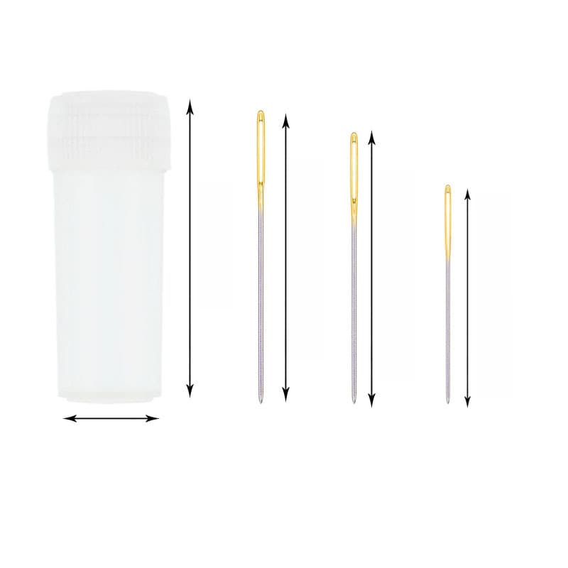 Agulha de costura manual grande olho doméstico, agulha de costura dourada com cauda dourada, agulha de ponto cruz de alta qualidade, ferramenta de tricô, agulha grande com buraco - imagem 3