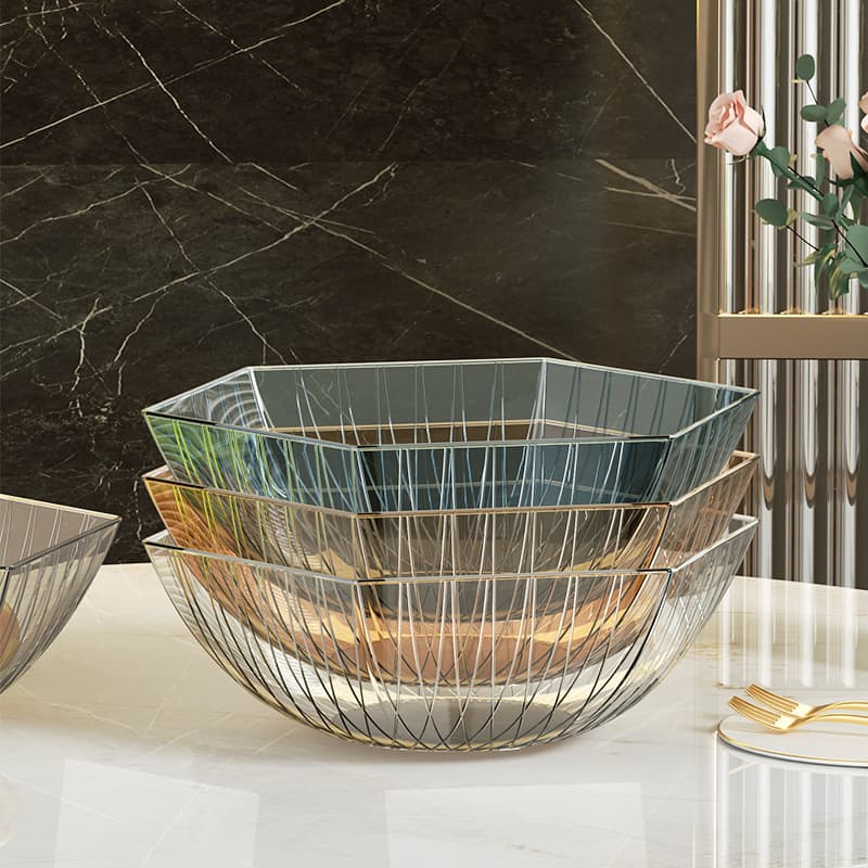 Prato de frutas de cristal high-end placa de frutas sala de estar doméstico prato de frutas secas lanches prato de frutas de plástico luz luxo transparente - imagem 5