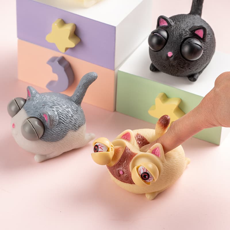 Criativo olhando com raiva artefato de descompressão de gato beliscando música para desabafar beliscando música descompressão infantil pequenos brinquedos prontos para venda - imagem 3
