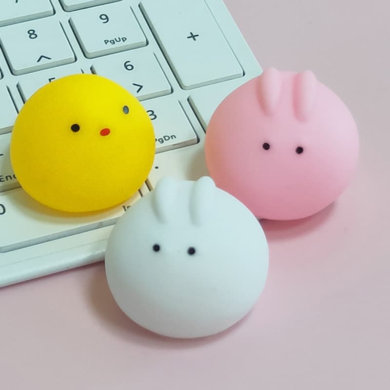 Slime fofo, brinquedo engraçado para banho, coelho branco, antiestresse, faz sons - imagem 4