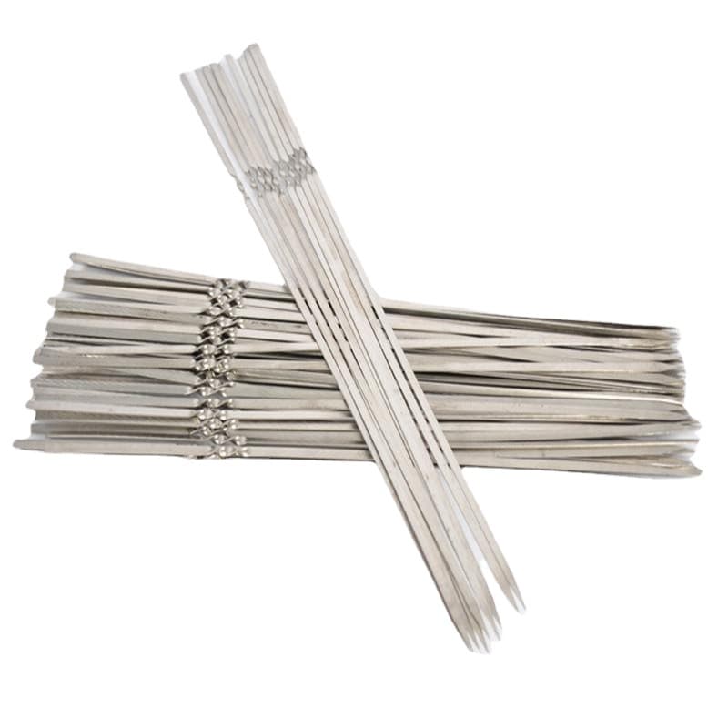 Espetos de churrasco de aço inoxidável, espetos planos, agulhas de churrasco, espetos de carneiro, espetos de churrasco domésticos, espetos de ferro, ferramentas de churrasco - imagem 6