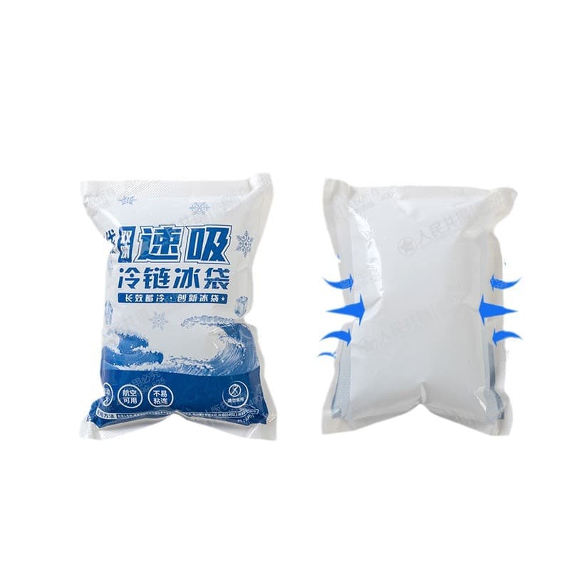 Saco de gelo de sucção lateral, autoabsorvente, sem água, entrega expressa, saco de gelo comercial de alimentos reutilizáveis congelados dedicados em estoque - imagem 6