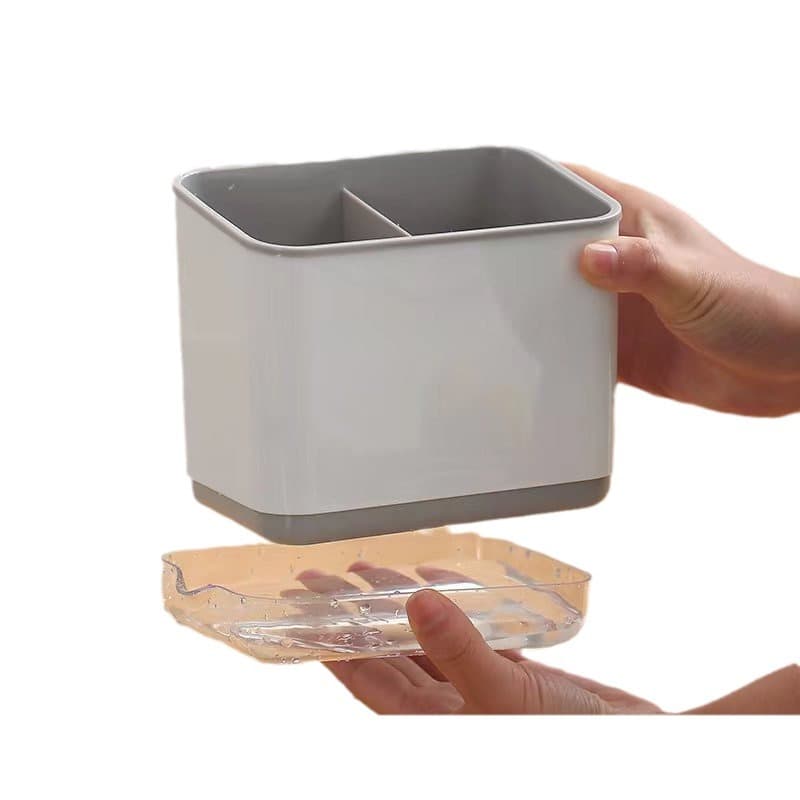 Artefato de armazenamento de cozinha com bandeja de drenagem, cesta de pauzinhos, rack de armazenamento de talheres multifuncional, barril de pauzinho à prova de mofo doméstico - imagem 6