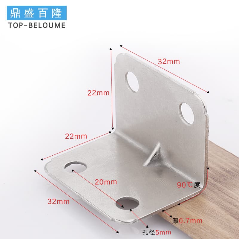 Código de ângulo de ferro, conector de ângulo reto, 90 graus, em forma de l, ângulo de 7 formatos, suporte fixo de ferro, perna de mesa, triângulo, peça de ferro - imagem 5