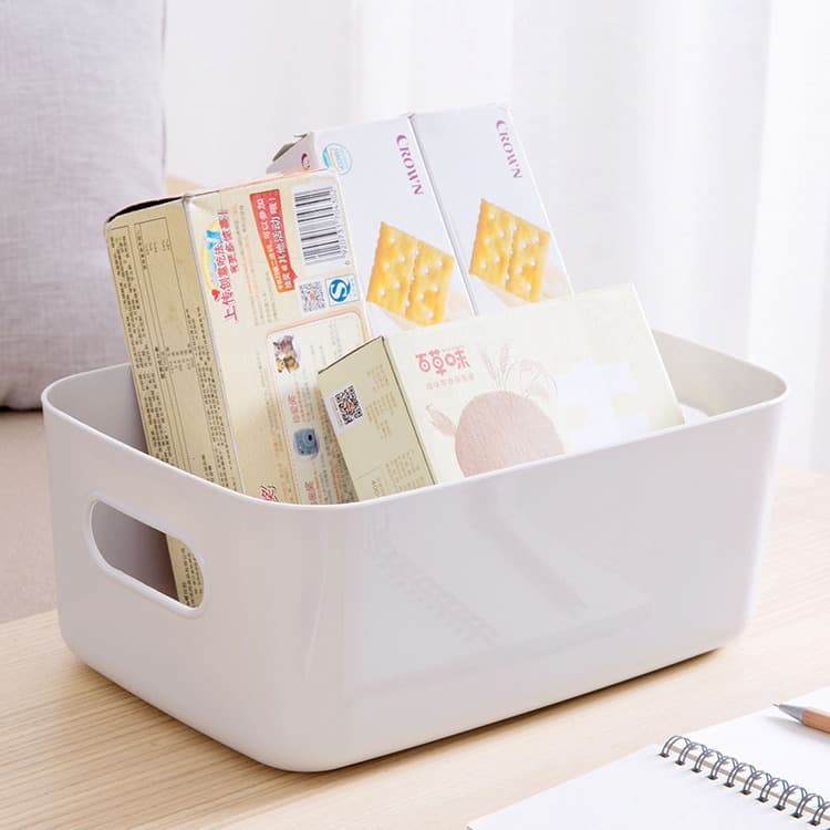 Caixa de armazenamento de plástico de mesa, cesta de armazenamento - imagem 3