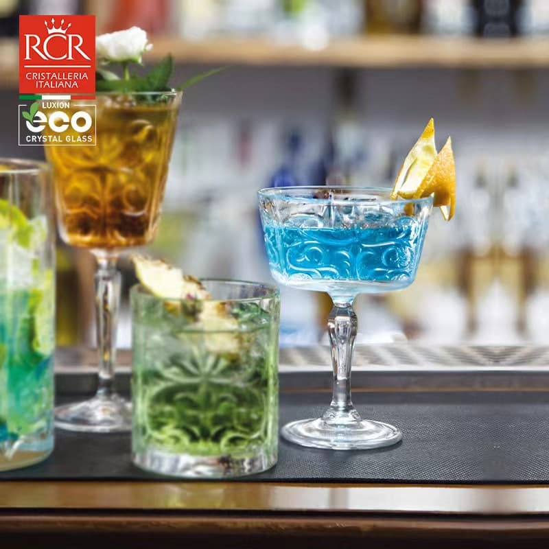 Importado da Itália, copo de coquetel RCR de boca larga, copo de vinho esculpido em cristal, copo alto de martini, escultura em totem - imagem 1