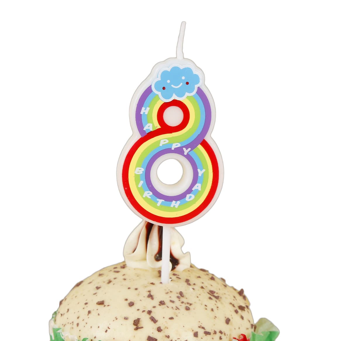 Velas de aniversário com número de arco-íris, 0-9 letras de desenho animado para crianças, bolo de nuvem sem fumaça, um ano de idade, atacado - imagem 6