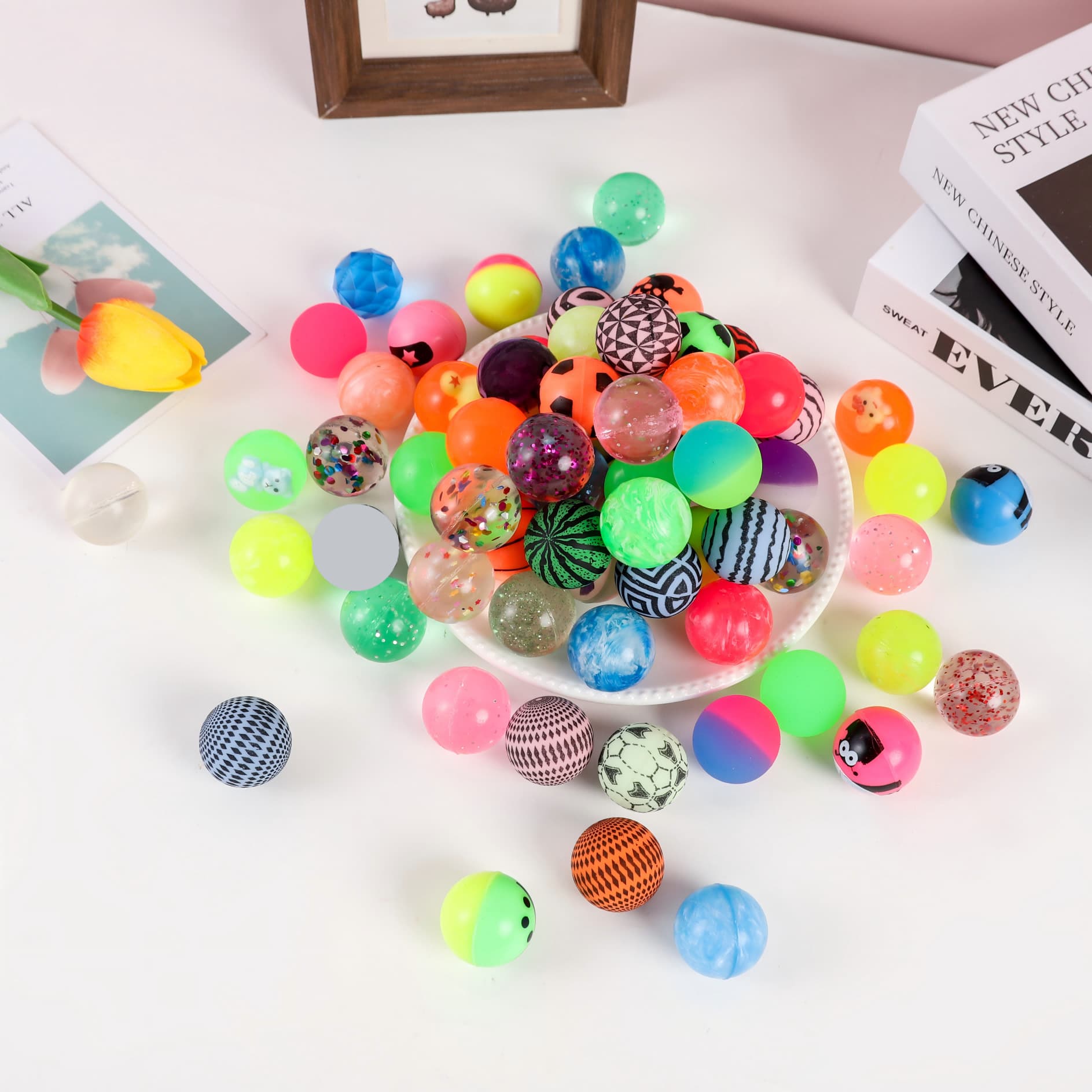 Bola saltitante de borracha, brinquedo, 32, brinquedo cápsula - imagem 3