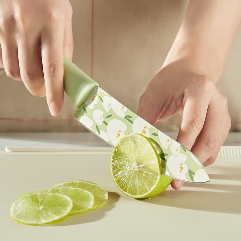 [Hedou] Faca de cozinha com estampa de tulipa, faca de chef, faca de cozinha, faca de frutas, faca de corte doméstico, nova faca - imagem 3