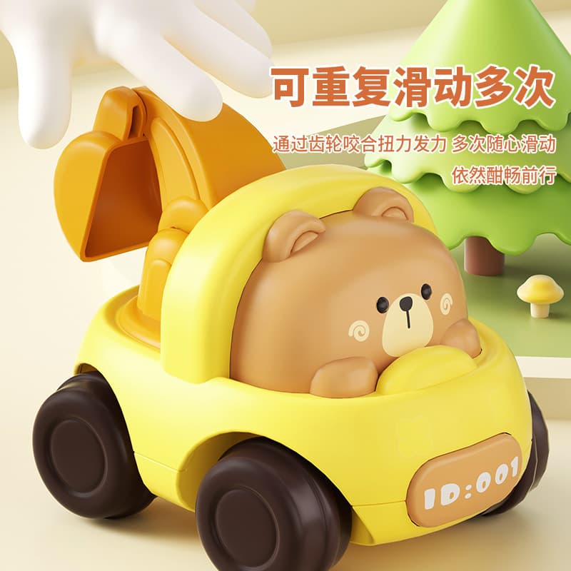 Carro de brinquedo de desenho animado de inércia, caminhão basculante interativo para meninos, escavadeira - imagem 4