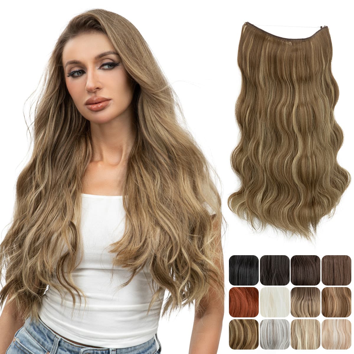 Peruca ondulada elegante, extensão de cabelo encaracolado, estilo europeu - imagem 1