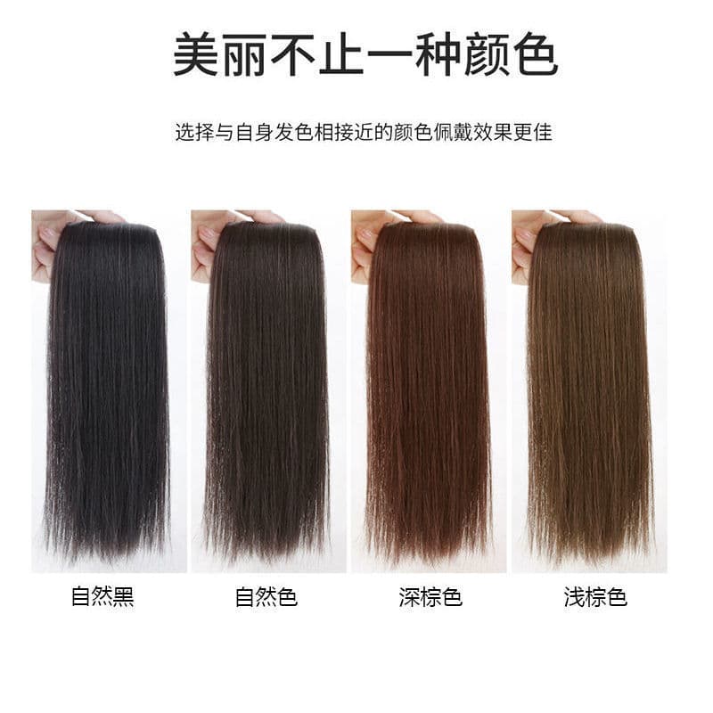 Pequena peruca invisível feita de cabelo real para o topo da cabeça, adiciona volume - imagem 3