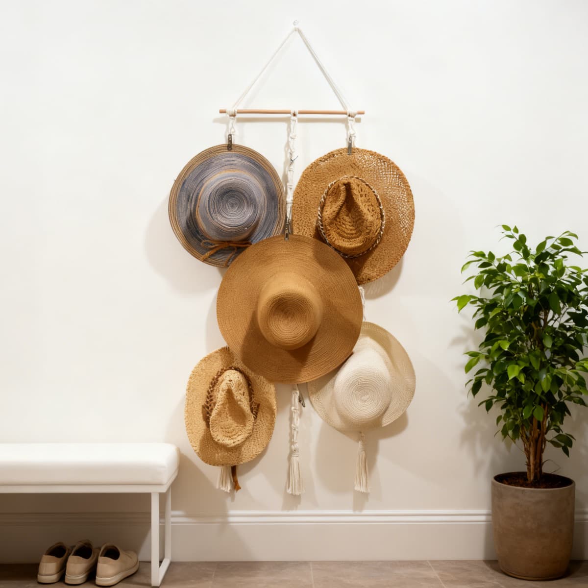 Chapéu tecido, sistema de armazenamento, DIY, estilo boho - imagem 3