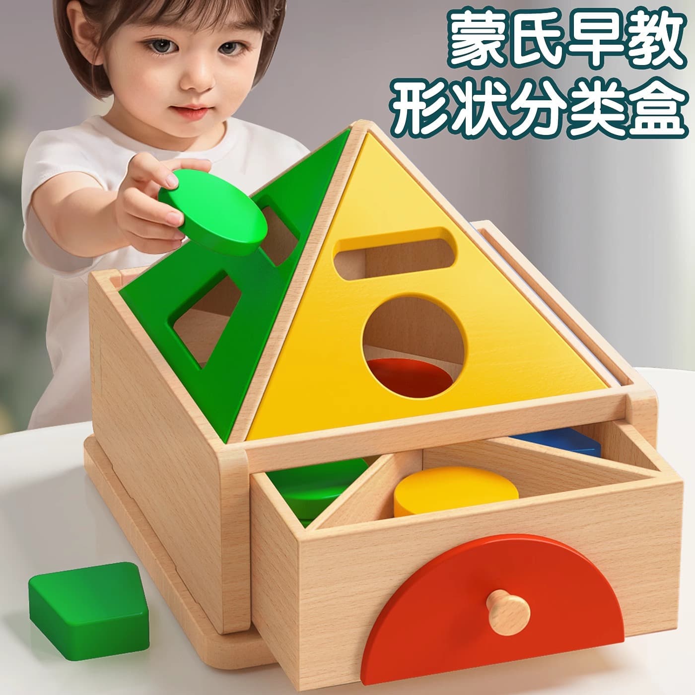 Construtor geométrico cognitivo Montessori com moedas, percepção de cores, classificação, 1 ano, educação infantil - imagem 1