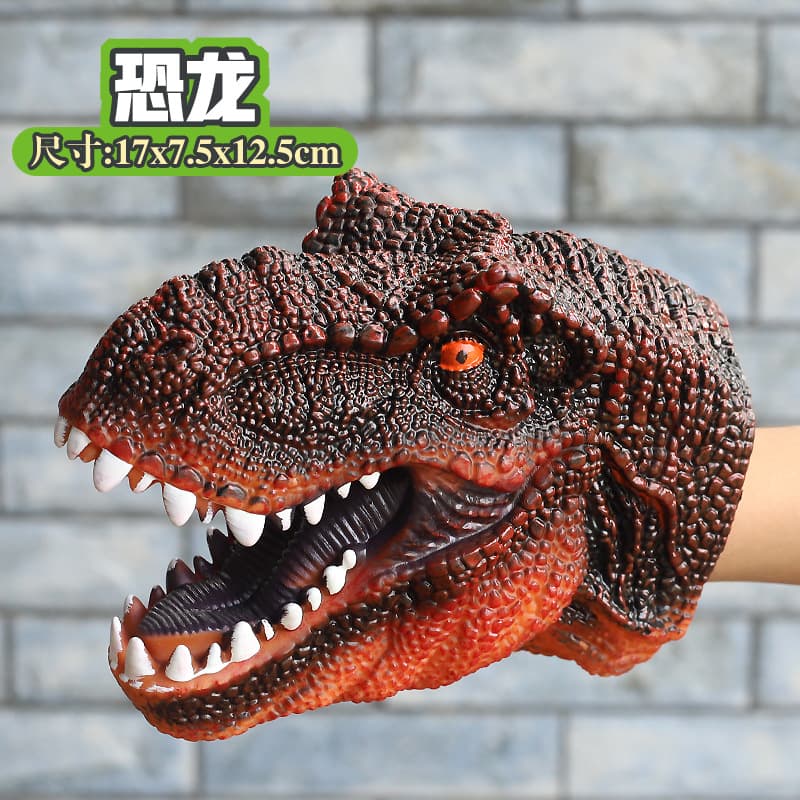 Dinossauro, fantoche de mão realista, brinquedo interativo de borracha macia, para crianças e pais - imagem 3