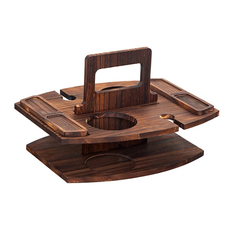 Mesa de piquenique portátil de madeira, copo de vinho removível, suporte para copo - imagem 6