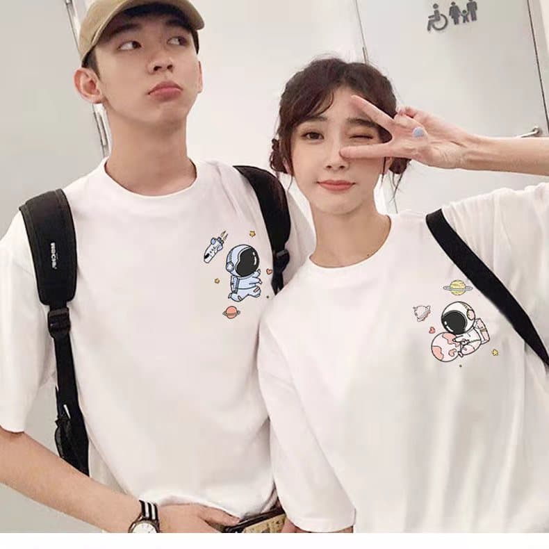 Roupas de casal de verão para estudantes, camiseta de manga curta com gola redonda, para amados, estilo coreano, tamanho grande, estilo ocidental - imagem 5