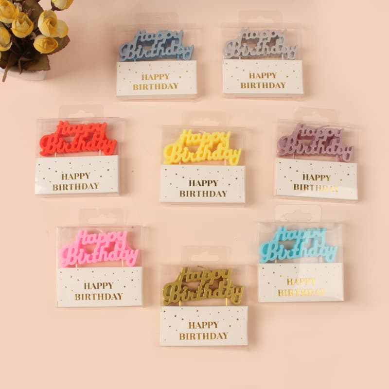 Vela com letras em inglês banhada a ouro, uma peça, suprimentos para festa de feliz aniversário, plug-in de bolo, vela criativa, atacado - imagem 1
