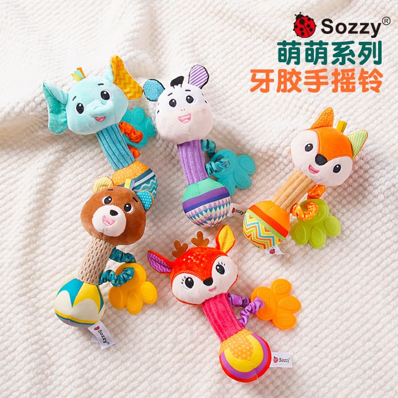 Sozzy Mordedor para bebê, sino pequeno infantil, brinquedo para berço, pufe, 0-1 ano - imagem 3