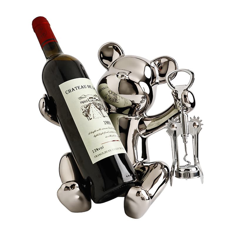 Behanmei criativo rack de vinho ornamentos luz luxo high-end violento urso vinho titular copo rack armário vinho sala estar decoração casa - imagem 6