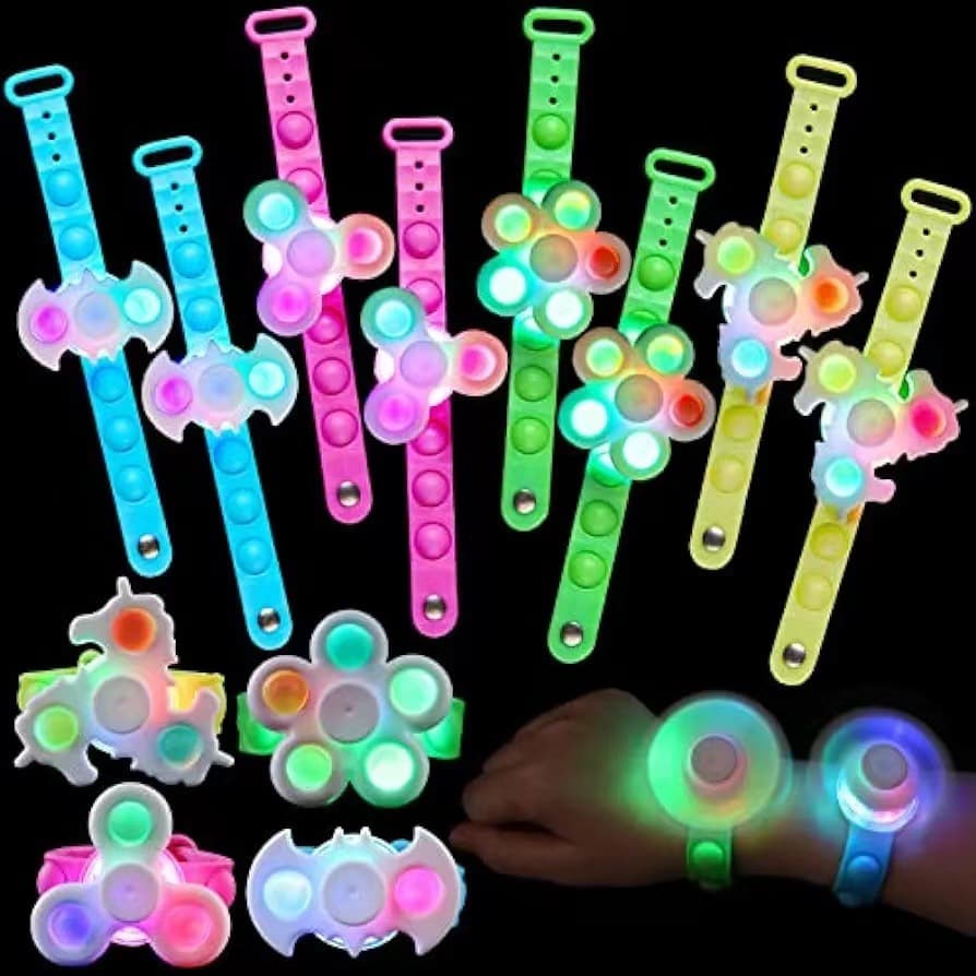 (Comércio internacional), pião, relógio infantil, pulseira piscante, brinquedo, antiestresse, presente de aniversário - imagem 4