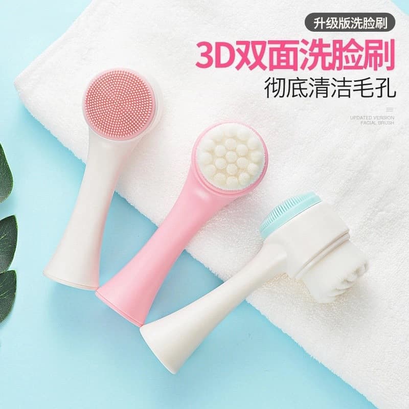 Leite de limpeza universal macio de dupla face de silicone para lavar o rosto, massageador para rosto masculino e feminino, diminui os poros, limpeza profunda - imagem 4