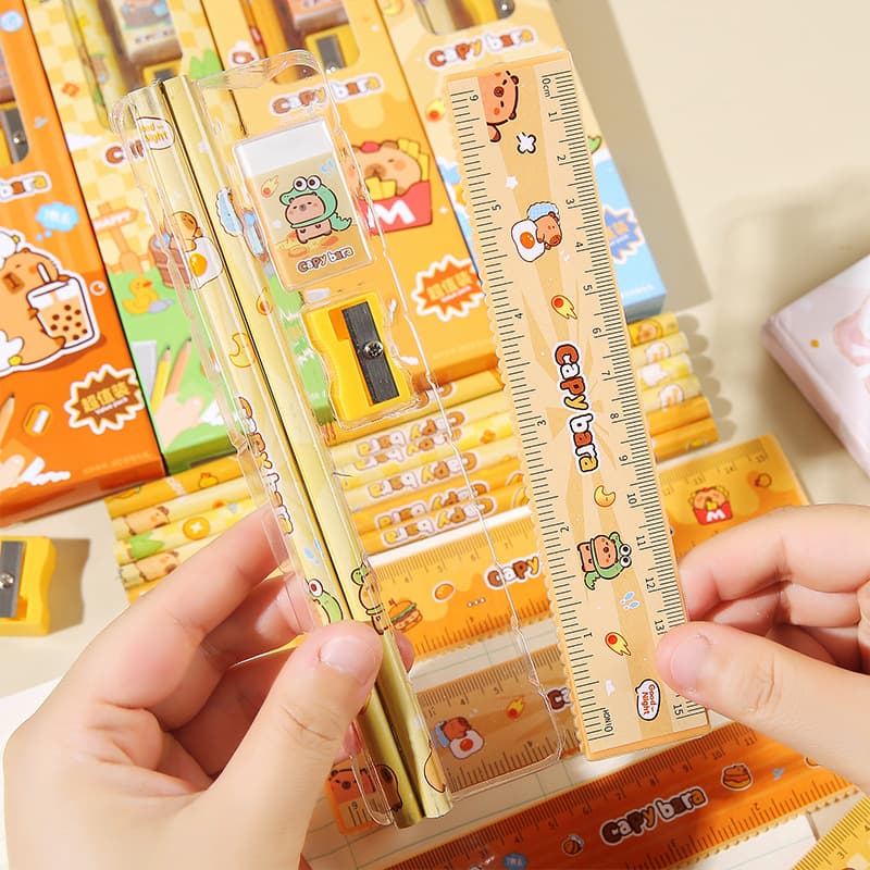 Conjunto de ensino de desenho animado infantil, bolsa, prêmio, papelaria criativa, presente de aniversário - imagem 5