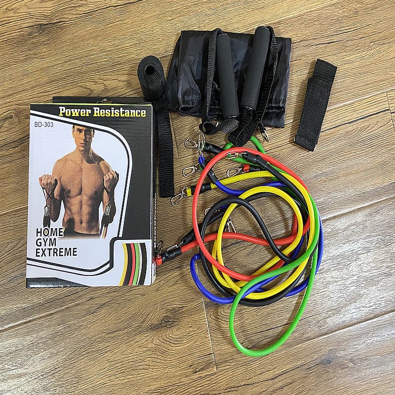 Conjunto portátil para academia, cinta elástica, equipamentos esportivos para treinamento, corda, 11 peças - imagem 3