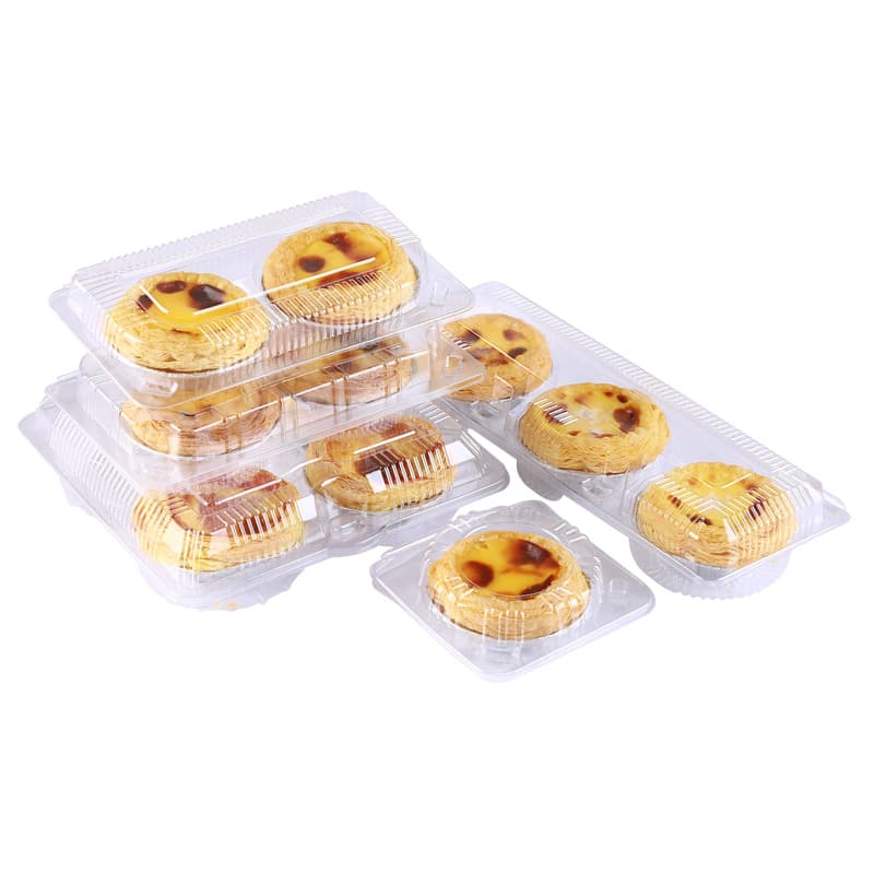 Caixa de plástico transparente descartável para torta de ovo, 1 2 3 4 6 8 9 peças, caixa para torta de ovo, tigela, bolo, caixa de embalagem para viagem - imagem 5