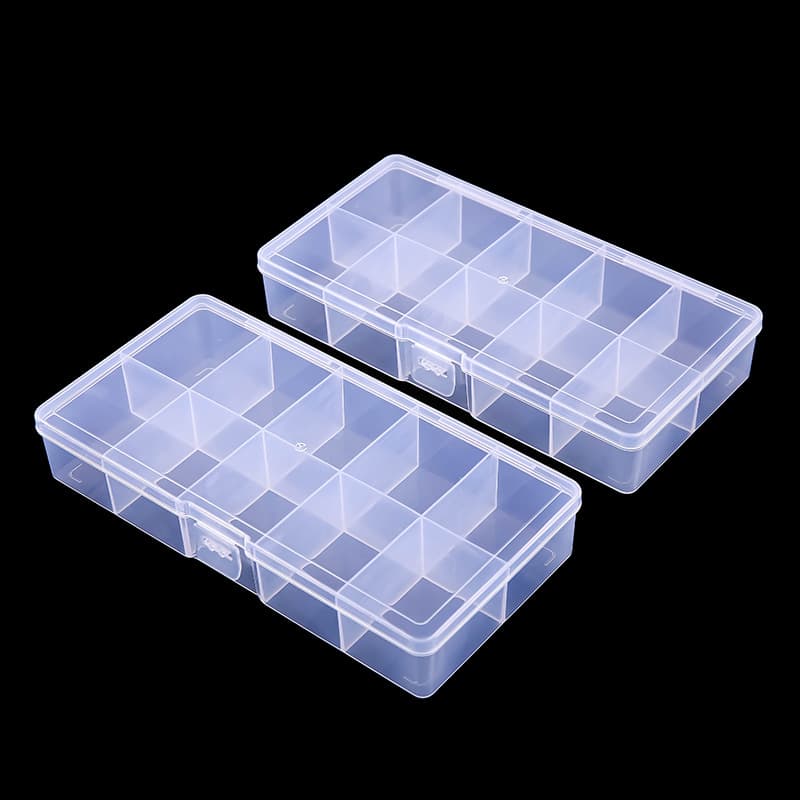 Acessório de plástico transparente, unhas postiças, caixa de armazenamento, recipiente, 10 células - imagem 1