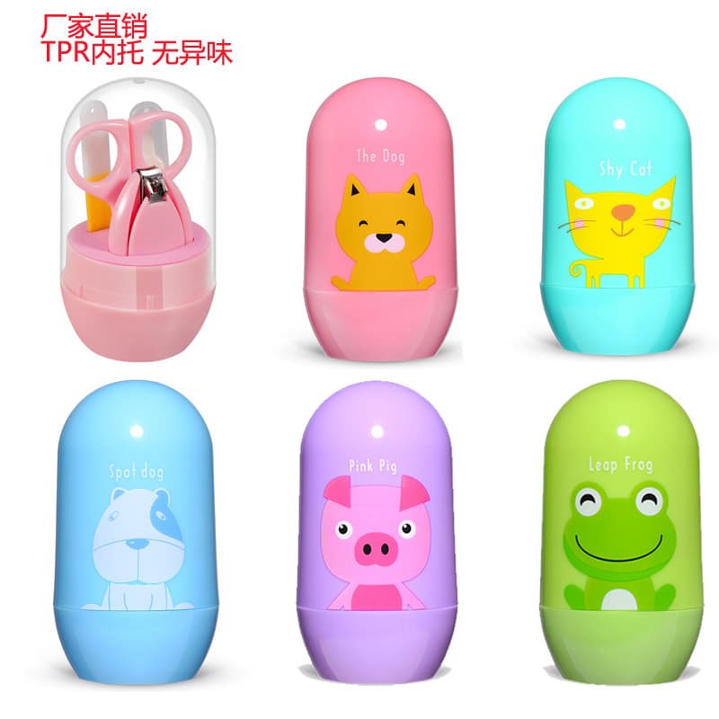 Tesoura de unha infantil de desenho animado, conjunto para unhas, 4 peças - imagem 1