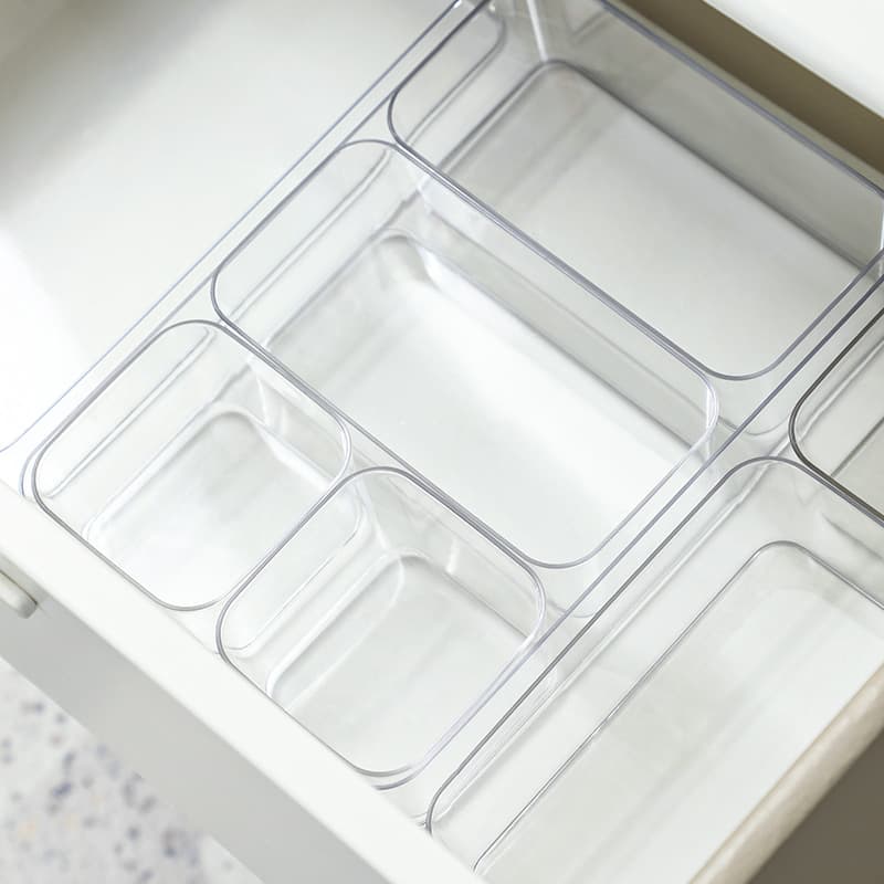 Gaveta compartimento caixa de armazenamento armário de mesa embutido caneta de papelaria retangular organizador de mesa de plástico pequena caixa de colocação - imagem 5