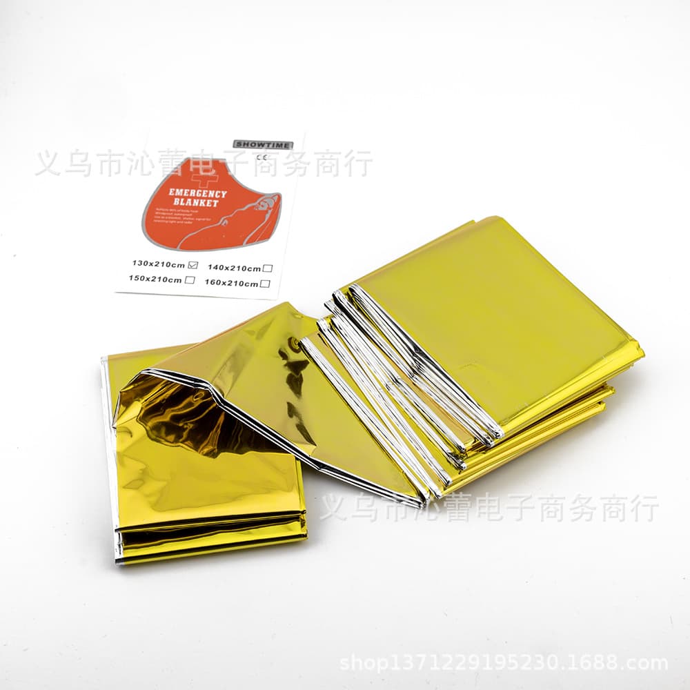 Cobertor térmico de primeiros socorros de emergência para salvar vidas ao ar livre, cobertor de emergência dourado prateado, cobertor de sobrevivência - imagem 2