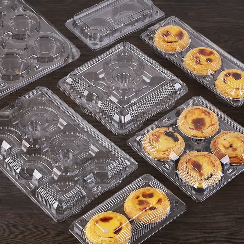 Caixa de plástico transparente descartável para torta de ovo, 1 2 3 4 6 8 9 peças, caixa para torta de ovo, tigela, bolo, caixa de embalagem para viagem - imagem 3
