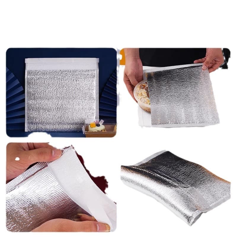 Saco descartável de isolamento de folha de alumínio para frutos do mar, churrasco, pastelaria, refrigeração e preservação de alimentos, saco de embalagem isolado espesso para viagem - imagem 6