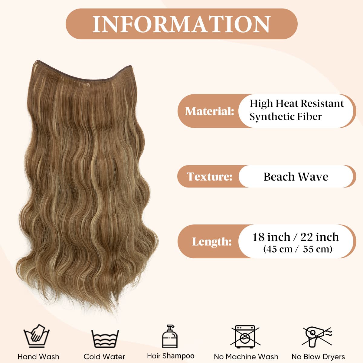 Peruca ondulada elegante, extensão de cabelo encaracolado, estilo europeu - imagem 3