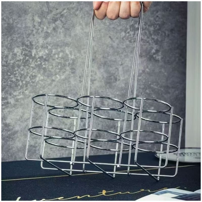 Cesta de cerveja, cesta de vinho, cesta de vinho, porta-vinho portátil de seis peças, churrasqueira de bar, cremalheira de vinho KTV de hotel, cremalheira de transporte - imagem 3