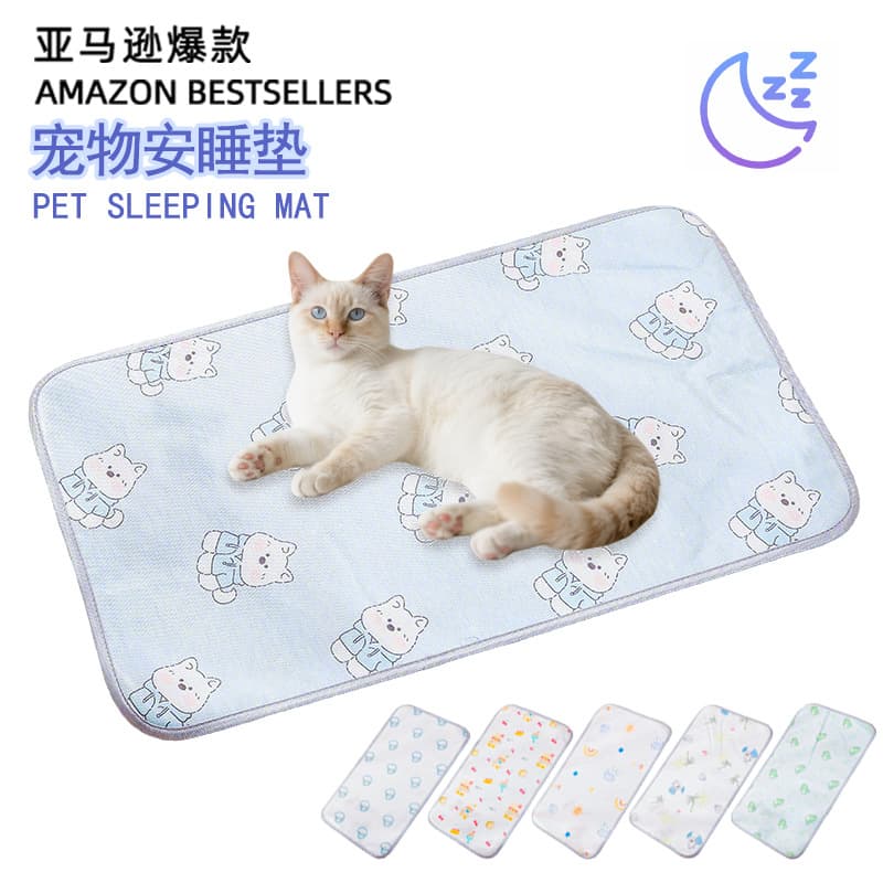 Almofada de dormir para gatos e animais de estimação, canil, gelo, seda, almofada de resfriamento, verão, almofada de látex, tapete para cães, suprimentos para animais de estimação - imagem 1