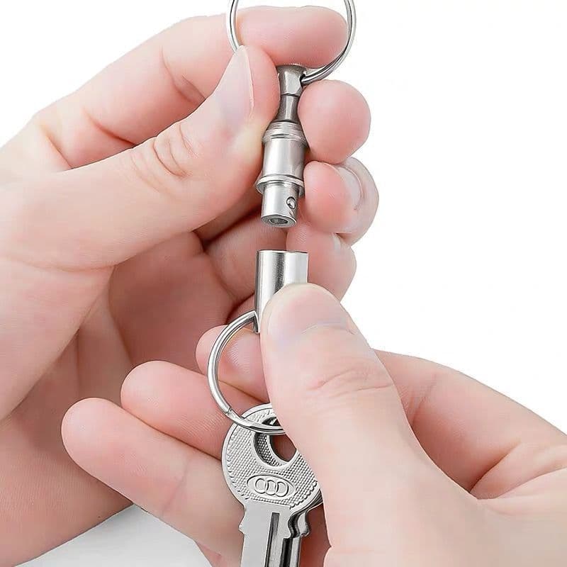 EDC chaveiro de liberação rápida destacável anel duplo chaveiro pendurado fivela mãe e filho chaveiro - imagem 2