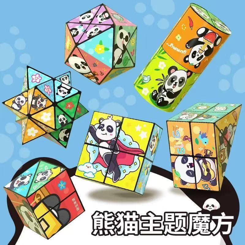 Cubo de Rubik dobrável ilimitado e variável, transformador, construtor, brinquedo tridimensional, panda, 3D, anti-stress - imagem 1