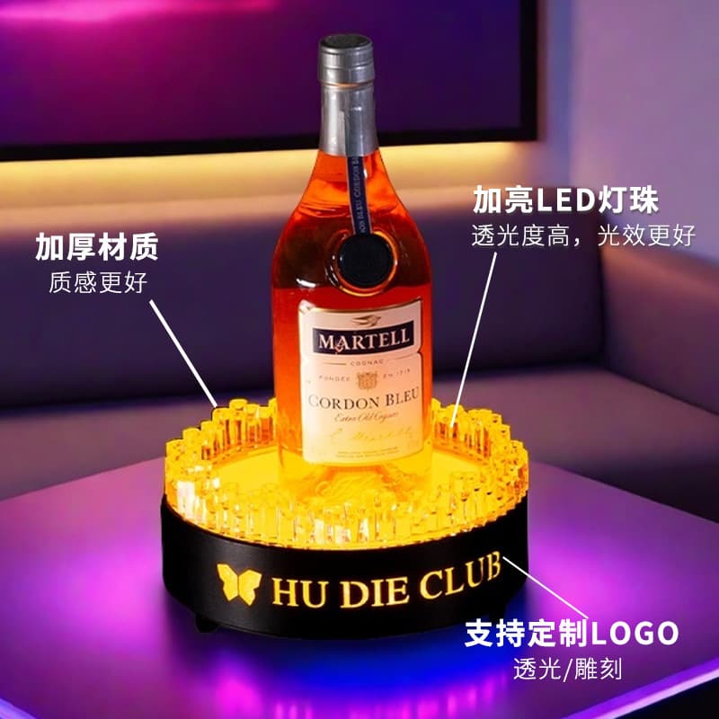 Novo bar luminoso assento de vinho ktv sala privada champanhe vinho rack criativo abismo base laser para ace of spades vinho titular - imagem 5