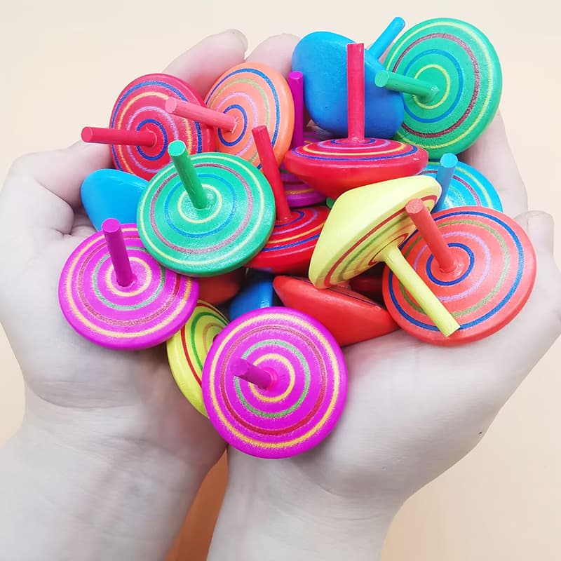 (Comércio transfronteiriço), pião de madeira, brinquedo de mesa para jardim de infância, anti-stress, presente de aniversário - imagem 4