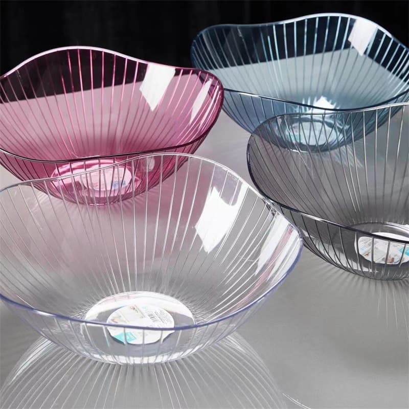 Prato de frutas de cristal high-end placa de frutas sala de estar doméstico prato de frutas secas lanches prato de frutas de plástico luz luxo transparente - imagem 4